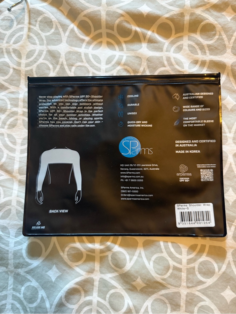 SParms shoulder wrap Sun protection white size small